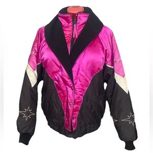 Vintage Fuchsia Pink Polaris Snowmobile Jacket Womens Size L LARGE Made in USA
